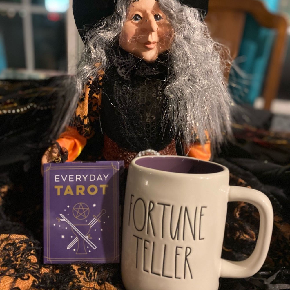 Rae Dunn “ Fortune Teller mug @ Everyday Tarot Deck with Guide Book